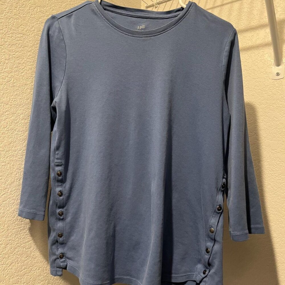 J Jill Perfect Pima blue cotton tunic - Picture 6 of 6